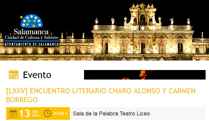 Encuentro literario en Sala de la Palabra, Salamanca